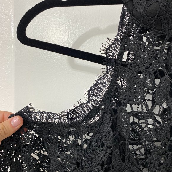 Black Cold Shoulder Lace Bodycon Dress - Picture 4 of 7